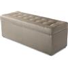 MG Design Pouf contenitore imbottito 45 × 120 cm Grigio - capacità ca. 140 L, fino a 300 kg, seduta morbida, struttura solida, già montato e facile da pulire