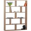Brigros WeHome - Libreria moderna in legno per ufficio soggiorno 160x124x24 cm (Rovere Chiaro)