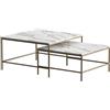 Vicco Tavolino da divano Ramio, Bianco/Oro, 80 x 80 cm 2 parti, per un utilizzo flessibile come superficie d'appoggio o tavolini laterali