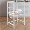 HUOLE Mensola Salvaspazio Estensibile Porta Microonde in Acciaio, Scaffale Cucina doppio con 2 ripiani Portaspezie, Mobile Organizer con Ganci e Piedini Antiscivolo,Moderno-40/64*36,5*78 cm--Bianco