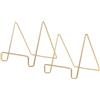 Warmhm 2 Pezzi Supporto Piatti e Cornici in Metallo Oro Cavalletto Espositore Multiuso Robusto per Tavolo Stand Decorativo per Piatti Foto Libri e Quadri Design Moderno ed Elegante