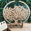 BOBASH Kit di libri per gli ospiti di matrimonio in legno Transparent Guest Book Drop Box con 1 scatola di telaio a forma rotonda 60 foglie di legno scatola di stoccaggio per matrimoni per la festa dell'anni