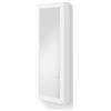 Mobili Fiver, Scarpiera con specchio sospesa Rachele 170x60 cm, Bianco Frassino, Made in Italy