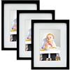 BD ART Set di 3 Cornici Portafoto 15 x 21 cm con Passepartout 10 x 15cm, Nero