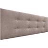 DHOME Testata in Similpelle o Tessuto AQUALINE Pro con 2 file di bottoni Testata imbottita Letto di lusso (Tessuto Terra, 160x50cm (Letti 150/160))