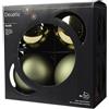 Kaemingk Sfera Vetro D10cm 4pz Mix Rosemary Green Opaco E Lucido
