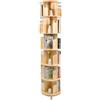 Densony Libreria girevole a 6 livelli a 360°, scaffale angolare di alta qualità in legno a 6 livelli, organizzatore multifunzionale per libri e souvenir, per bambini e adulti