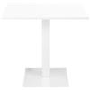 Liberoshopping Tavolo da bar quadrato con base centrale in metallo e piano laminato resistente - ideale per locali, ristoranti, pub, uso interno o esterni coperti (Gamba Bianca, Bianco Frassino, 80x80)