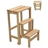 Liberoshopping Scaletta Sgabello 3 gradini Ribaltabile in Legno Altezza 60 cm (Naturale)