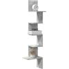 Genérico Scaffale Angolare a Muro Grigio Cemento 32x32x127,5 cm,Grigio,5.6kg,860520