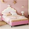 CXHLXYR Letto Matrimoniale con Cassetti, Letto 140 x 200 con Rete Letto Capitonnato Matrimoniale con Spazio e Stazione di Ricarica USB, Letti Imbottiti 140 x 200 con Cassetti Beige (Rosa, 140 x 200)