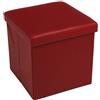 Tata Home Pouf Contenitore Scatola Sgabello Poggiapiedi Pieghevole Salvaspazio in Ecopelle cm 38x38x38 Eddy Colore Bordeaux