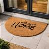 Carpido Zerbino in cocco Welcome Home design semicircolare - clean run 40x60 cm zerbino per porte interne antibatterico in cocco materiale naturale