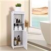 HUOLE - Armadietto per bagno, piccolo mobile di stoccaggio per toilette, armadio per toilette con porta spazzolino WC, mobile da bagno autoportante in legno, 25 x 20 x 80 cm - Bianco