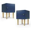 Merax Set di 2 comodini senza cassetto, comodino, adatto per ogni letto e camera da letto, 50 x 35 x 35 cm, blu navy