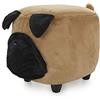 Balvi Sgabello Le Carlin Colore Marrone gambe legno dolce a forma di cane poggiapiedi Legno/polyester