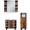 Vicco Set mobili bagno Fynn, Rovere rustico, 60 cm, composto da mobile sottolavabo, specchiera e mobile medio