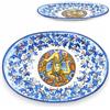 SICILIA BEDDA CAPACI Vassoio Ovale con Trinacria in Ceramica Siciliana, Piatto da Portata, L 30 x 20 cm ca. (1Unità) Due opzioni Decoro - Decoro 2