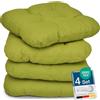 Beautissu Lisa Set di 4 Cuscini da Sedia - 40x40x8 cm - Cuscino di Seduta per sedie di Casa e Giardino, Imbottitura Comoda e Spessa - Verde Chiaro