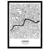 Nacnic Poster Mappa di Londra - Regno Unito. Fogli Città di Mare del Regno Unito e dei fiumi di Colore Nero. Formato A3