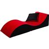 Velinda Poltrona di rilassamento: Divano, Pouf, Pieghevole, Tavolo (Colore: Rosso-Nero)