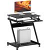 sogesfurniture Scrivania compatta per computer con ruote, supporto per computer portatile e scrivania con tastiera scorrevole per casa e ufficio, BHEU-DX8110-N