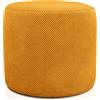 Deshome Eos - Pouf poggiapiedi rotondo Ø 50 cm stoffa Idrorepellente: Pouf divano soggiorno camera da letto, Pouffe salotto Giallo Ocra