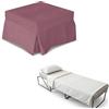 Nuvole di Sonno Kaysa Pouf Letto Pieghevole Reverso Materasso Waterfoam 11cm Ortopedico | Rete Ortopedica, Tessuto Sfoderabile e Lavabile, Salvaspazio per Camera e Soggiorno, Design Moderno, Made in Italy