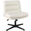 COSTWAY Sedia per Ufficio con Altezza Regolabile, Sedia Girevole con Base ad Incrocio, Sedile e Schienale Confortevoli, Sedia da Visitatori per Camera da Letto, Studio, Portata 150 kg (Bianco)