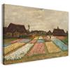 Printed Paintings Stampa su Tela con Telaio (100x70cm): Vincent Van Gogh - Aiuola in Olanda - Quadri Moderni
