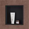doporro Nicchia Doccia a Parete 30x30x8.3cm, Nicchia Bagno Doccia a Muro a Incasso in Acciaio Inox, Nero