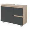 Vicco Mobile sottolavabo per bagno J-Shape, Antracite, 80 x 60.8 cm | con intaglio per sifone per l'installazione sotto il lavandino