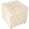 MG Design Pouf contenitore imbottito 45 x 45 cm Beige - capacità ca. 50L, fino a 300 kg, superficie resistente e morbida, struttura solida, già montato e facile da pulire