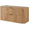 3E 3xE living.com Mobile da bagno Craft in rovere + maniglia nera, 41,5 x 100 x 51,7 cm