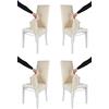 t m c s Tommychairs - Set 4 sedie con cuffia sfoderabile modello Jazz per cucina bar sala da pranzo, struttura in faggio color bianco, seduta e schienale imbottiti e rivestiti con cuffia in tessuto avorio