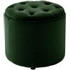CLP Pouf Contenitore Pantin In Velluto Design Chesterfield I Poggiapiedi Divano Contenitore Con Coperchio I Sgabello Puff Con Piedini, Colore:verde