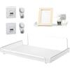 Buerfu Scaffale per router, mensola da parete con bordo rialzato, router WiFi TV, scatola portaoggetti per telecomando WiFi per camera da letto, soggiorno, 30 x 17 x 6,1 cm