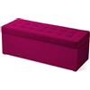 MG Design Pouf contenitore imbottito 45 × 120 cm Rosa - capacità ca. 140 L, fino a 300 kg, struttura in legno massiccio, superficie opaca con trama fine, già montato e facile da pulire