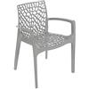 GRANDSOLEIL GRAND SOLEIL Grandsoleil Upon Gruvyer Poltrona impilabile, in Polipropilene, Grigio Perla, 53 x 58 x 81 cm