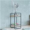 [en.casa] Scaffale Autoportante per Cucina Bagno Organizzatore Verticale a 2 Ripiani in Legno di Pino Scaffale da Tavolo Scaffale da Esposizione 26 x 14 x 13 cm