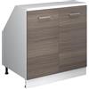 Vicco Mobile cucina sottotetto R-Line, Grigio nobile, 80 cm con 2 porte, carcassa 60 cm profondità, per la libera combinazione all'interno di sistemi cucina modulari
