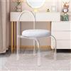 Generic Set di 4 sedie da pranzo moderne in acrilico, rivestite in velluto con gambe trasparenti, sedie da cucina trasparenti, sedie da bagno in acrilico, sedie moderne senza braccioli, per sala da pranzo e