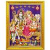 Koshtak Cornice portafoto in legno sintetico Shiva Parvati con Ganesh e kartikeya ji Nandi Cow/Shiv parivar con poster laminato (30 x 23 cm)