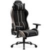 DIABLO Sedia Gaming Grande Ergonomica XL per Persone Alte Sedia Ufficio Robusta fino 160 kg Schienale Alto Reclinabile 140 Gradi Supporto Lombare Accoudoirs Regolabili Tessuto Traspirante