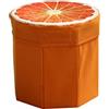 Zerodeko Contenitore Frutta Sgabello in Materiale Resistente Misura Piccola Colore Arancione Poggiapiedi per Uso Domestico in Salotto Camera da Letto