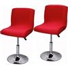 LIULIWEIFA Elasticizzato Copri Sedie Bar 2/4/6 Pezzi Coperture per Sgabelli da Bar,Lavabile Elasticizzato Schienale Basso, Coprisedie per Sedie da Sala da Pranzo, Bar Sgabelli,Rosso,2PCS