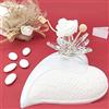 Ingrosso e Risparmio Profumatore a forma di cuore in ceramica, in 2 dimensioni, lucida ed effetto gesso, con cristallo bomboniere matrimonio, con scatola regalo inclusa (standard-con confezione bianca)