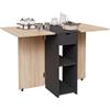 CASABEL Tavolo da Pranzo Pieghevole con Contenitori, 2-4 Posti, Gambe Nere