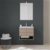 Kiamami Valentina - Mobile bagno sospeso 60cm 2 ante quercia naturale Venezia