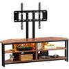 Dripex Mobile ad angolo per TV, con supporto e illuminazione a LED, mobile angolare (120 cm con supporto)